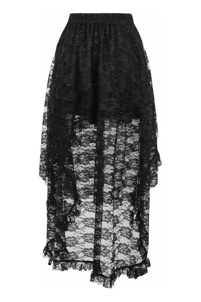 Black Lace Hi Low Skirt - Daisy Corsets