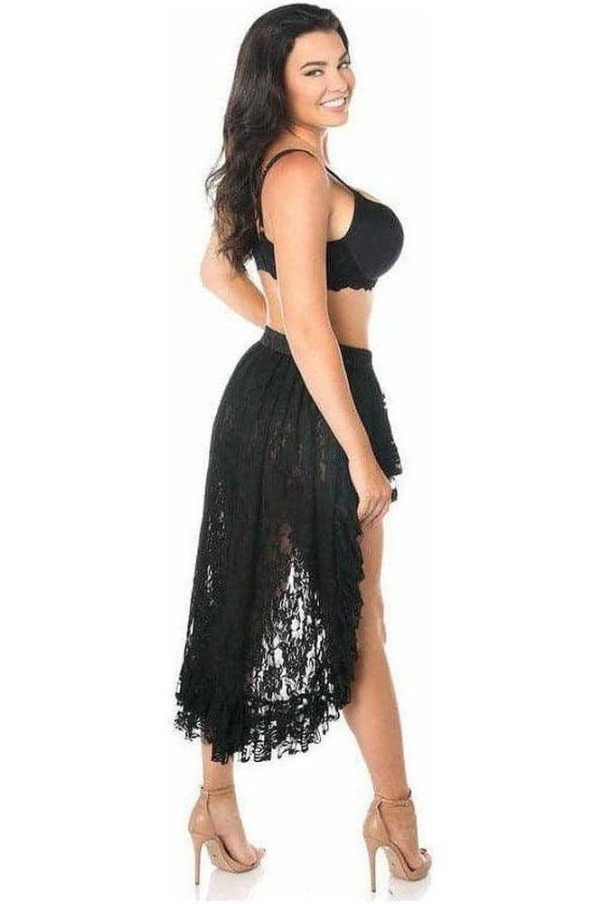 Black Lace High Low Lace Skirt - Daisy Corsets