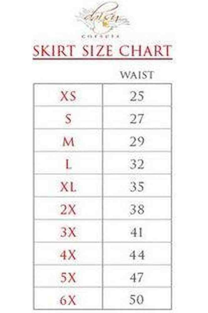 Black Satin w/Black Lace Overlay Lace - Up Skirt - Daisy Corsets