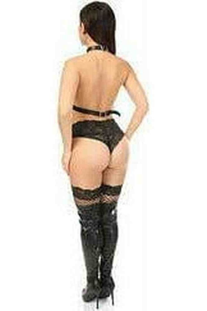 Black Vegan Leather Body Harness - Daisy Corsets