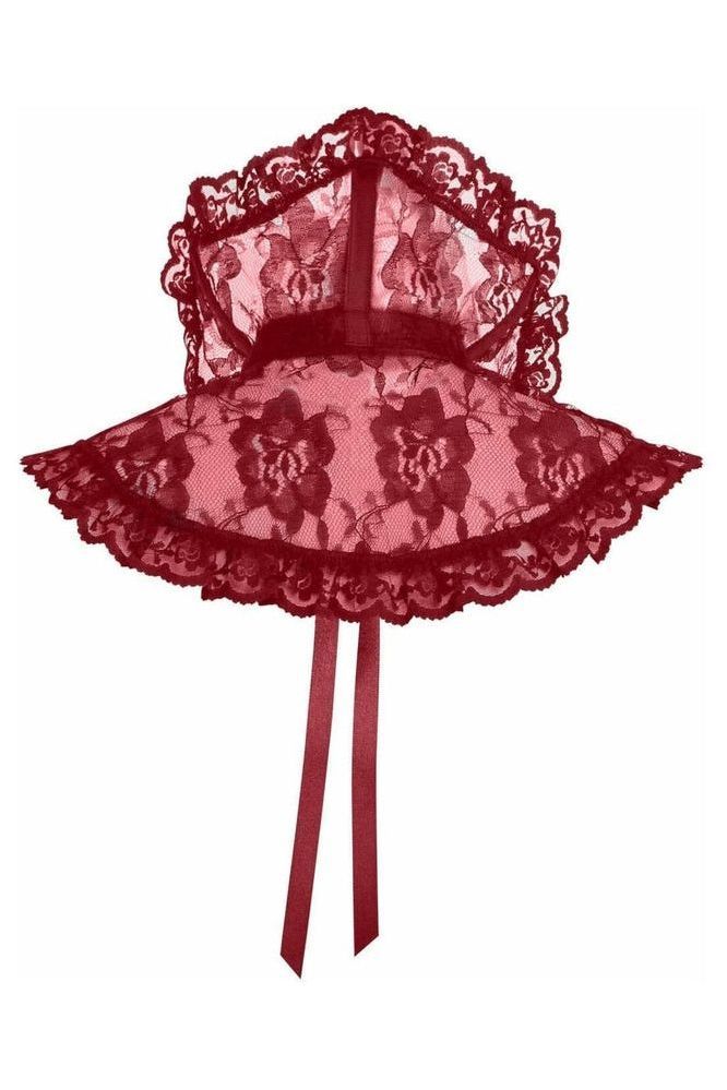 Dark Red Lace Neck Collar - Daisy Corsets
