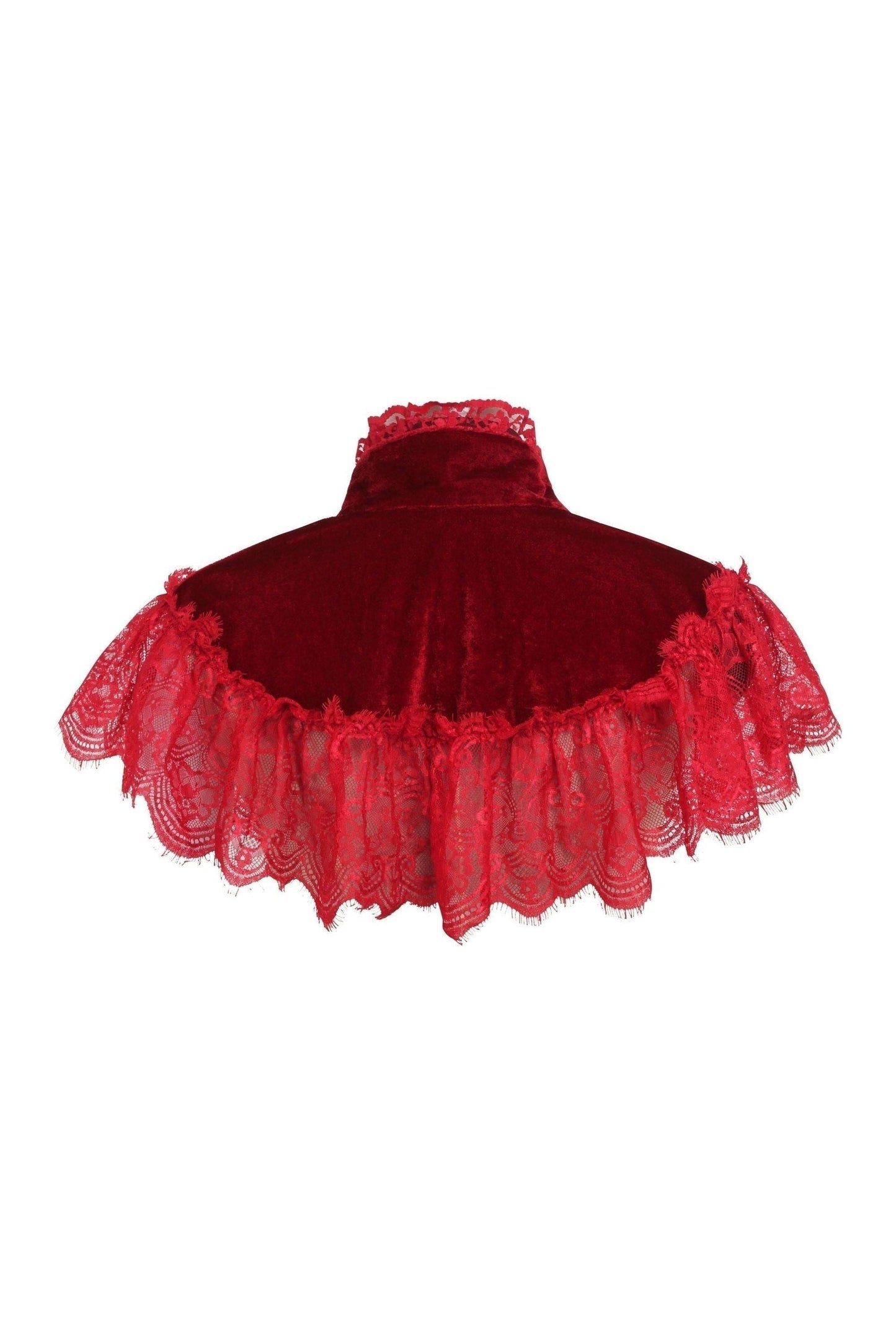 Dark Red Velvet & Lace Capelet - Daisy Corsets
