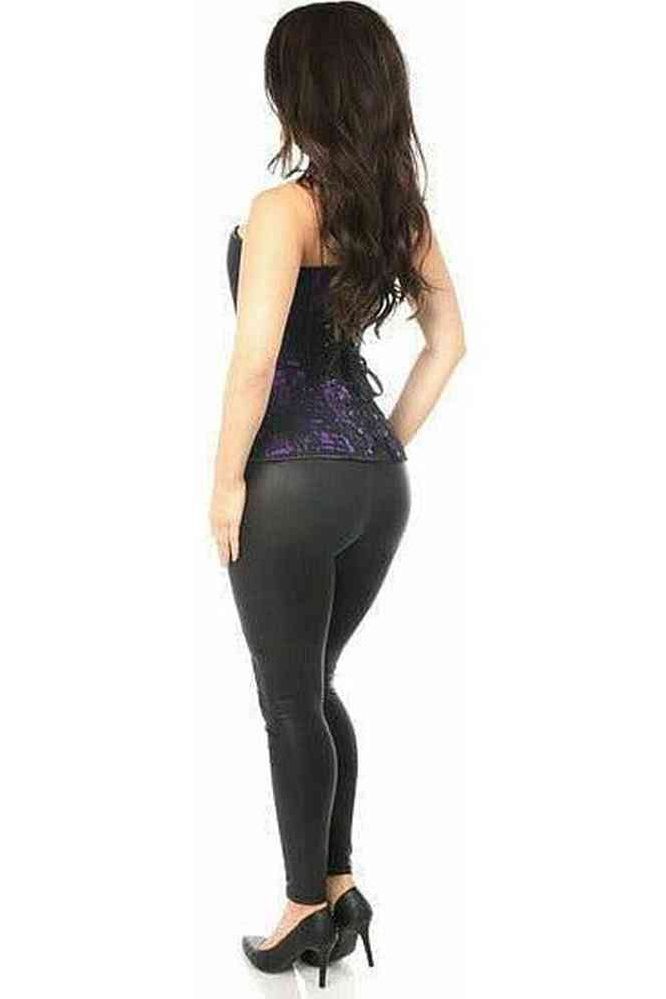 Lavish Purple Lace Front Zipper Corset - Daisy Corsets