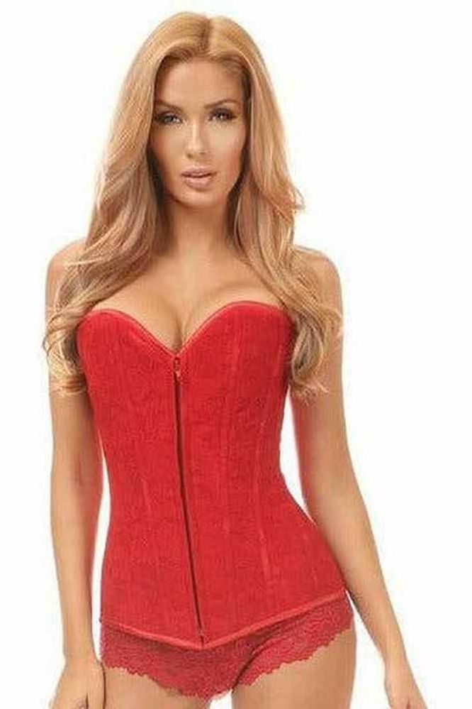 Lavish Red Lace Overbust Corset - Daisy Corsets