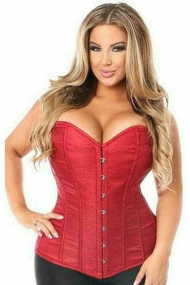 Lavish Wine Brocade Corset - Daisy Corsets