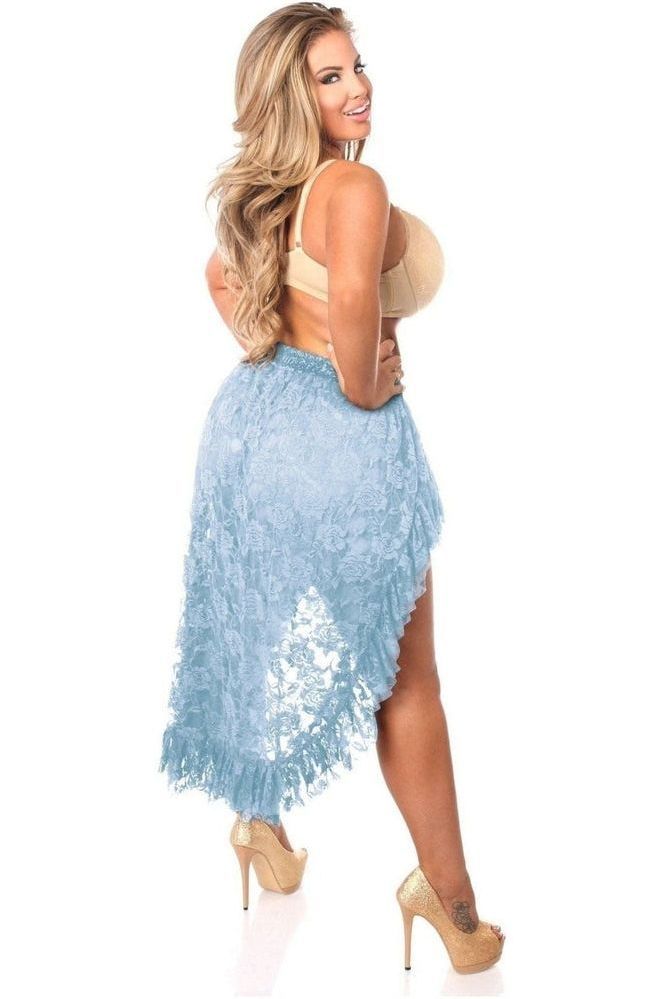 Lt Blue High Low Lace Skirt - Daisy Corsets