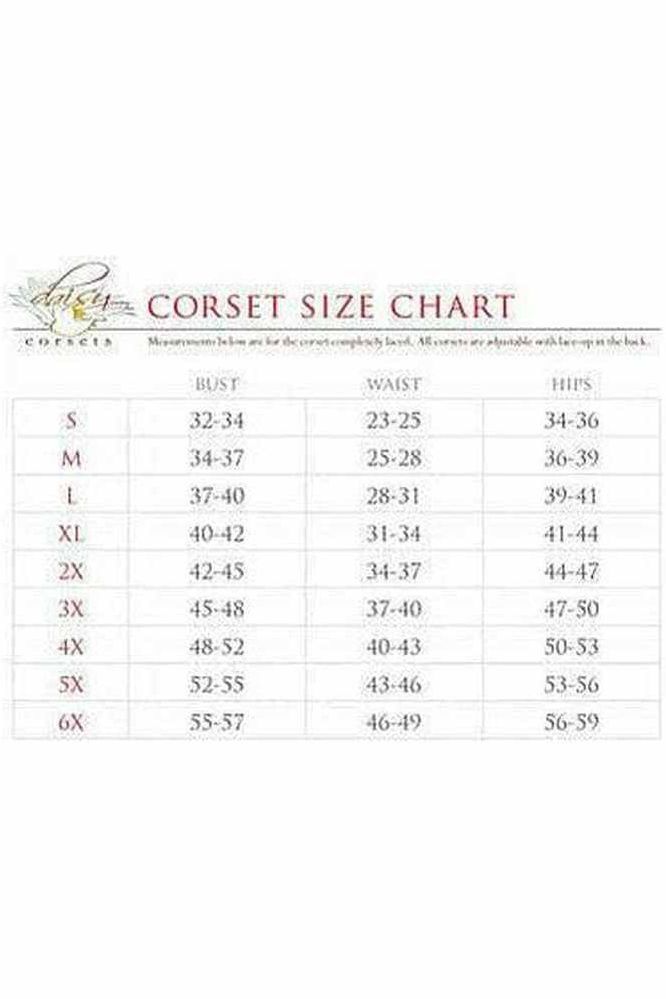 Top Drawer Black Brocade Steel Boned Corset w/Clasp Closure - Daisy Corsets