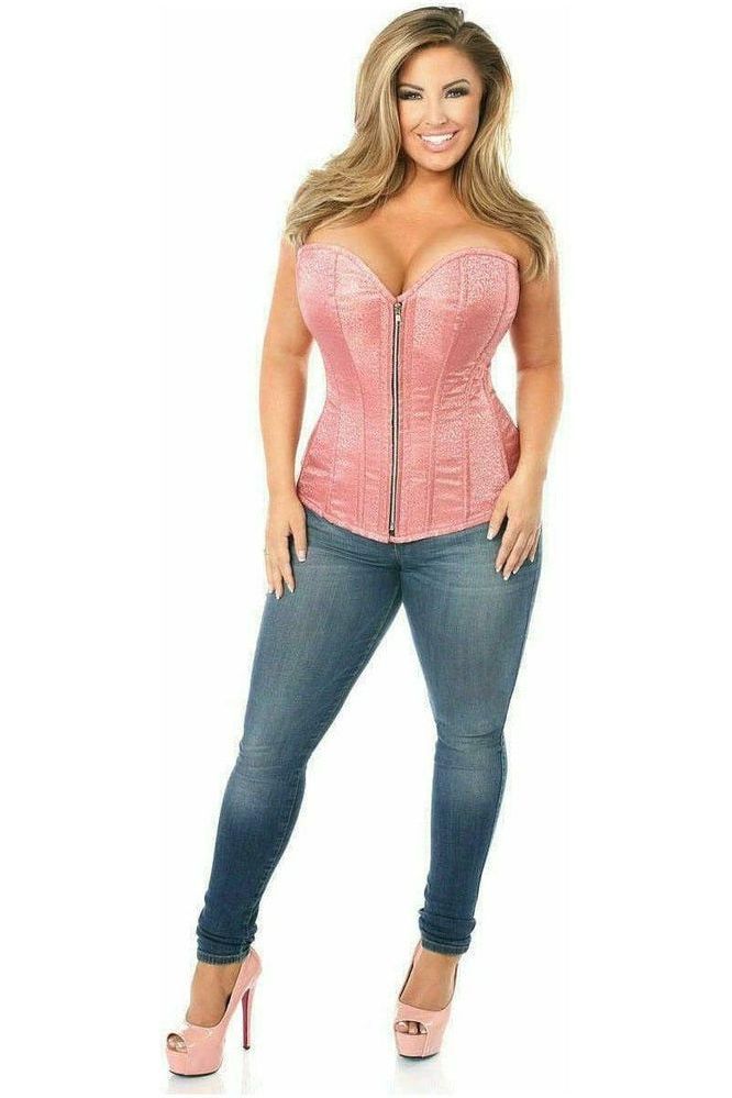 Top Drawer Dusty Rose Brocade Steel Boned Corset - Daisy Corsets