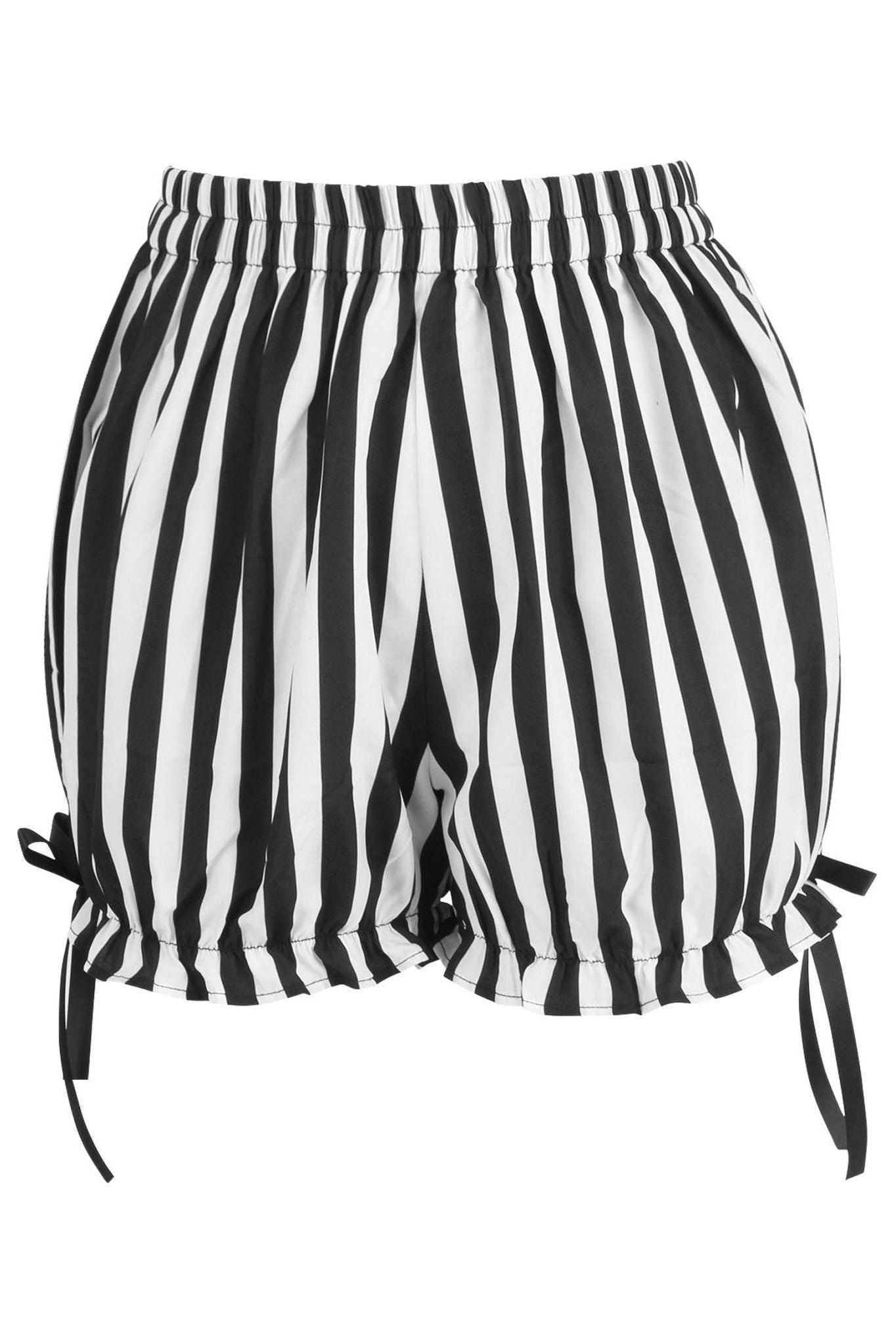 White/Black Striped Bloomers - Daisy Corsets