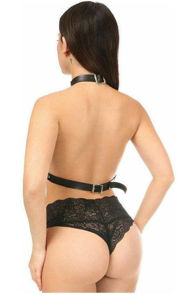 Black Vegan Leather Body Harness - Daisy Corsets