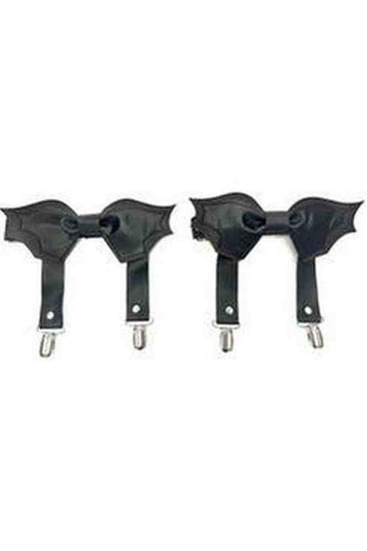 Black/Black Bat Leg Garters - Daisy Corsets