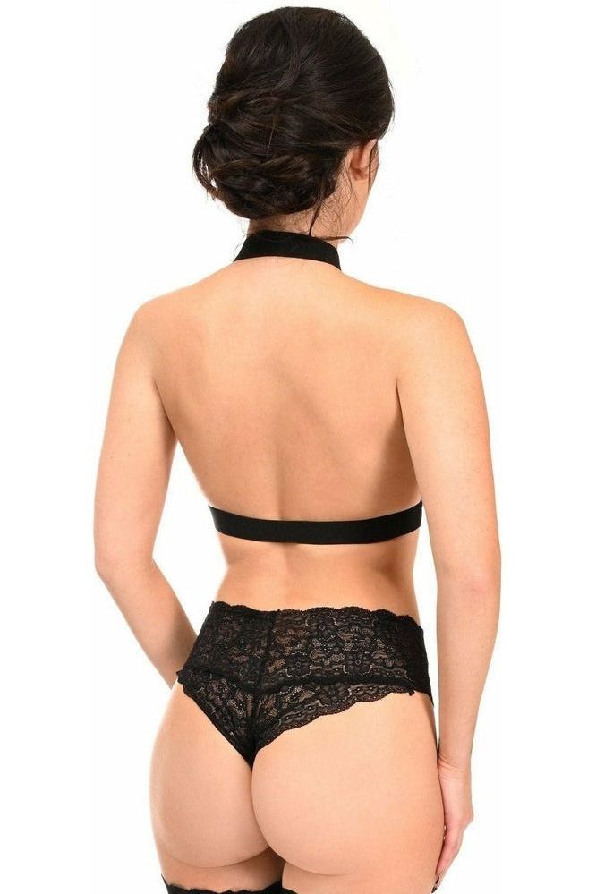 BOXED Black Stretchy Body Harness w/Silver Hardware - Daisy Corsets