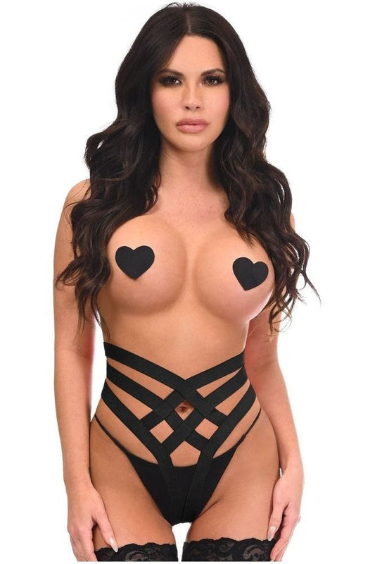 BOXED Black Stretchy Elastic Panty Body Harness - Daisy Corsets