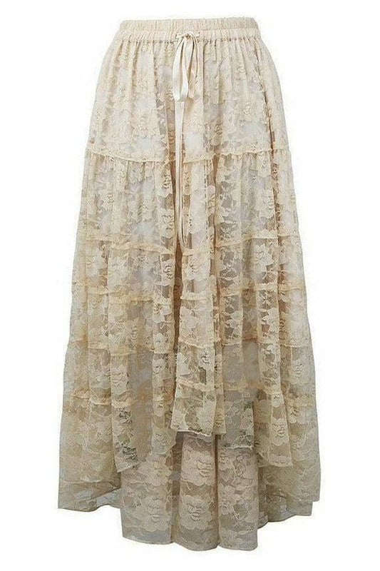 Ivory Lace Skirt - Daisy Corsets