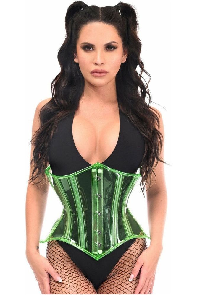 Lavish Green Clear Curvy Underbust Waist Cincher Corset - Daisy Corsets