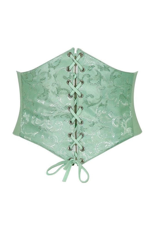 Lavish Mint Green Brocade Corset Belt Cincher - Daisy Corsets