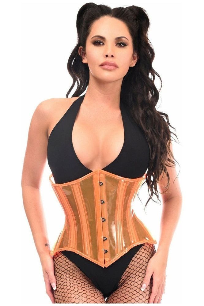 Lavish Orange Clear Curvy Underbust Waist Cincher Corset - Daisy Corsets