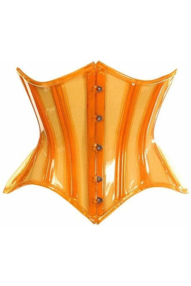 Lavish Orange Clear Curvy Underbust Waist Cincher Corset - Daisy Corsets