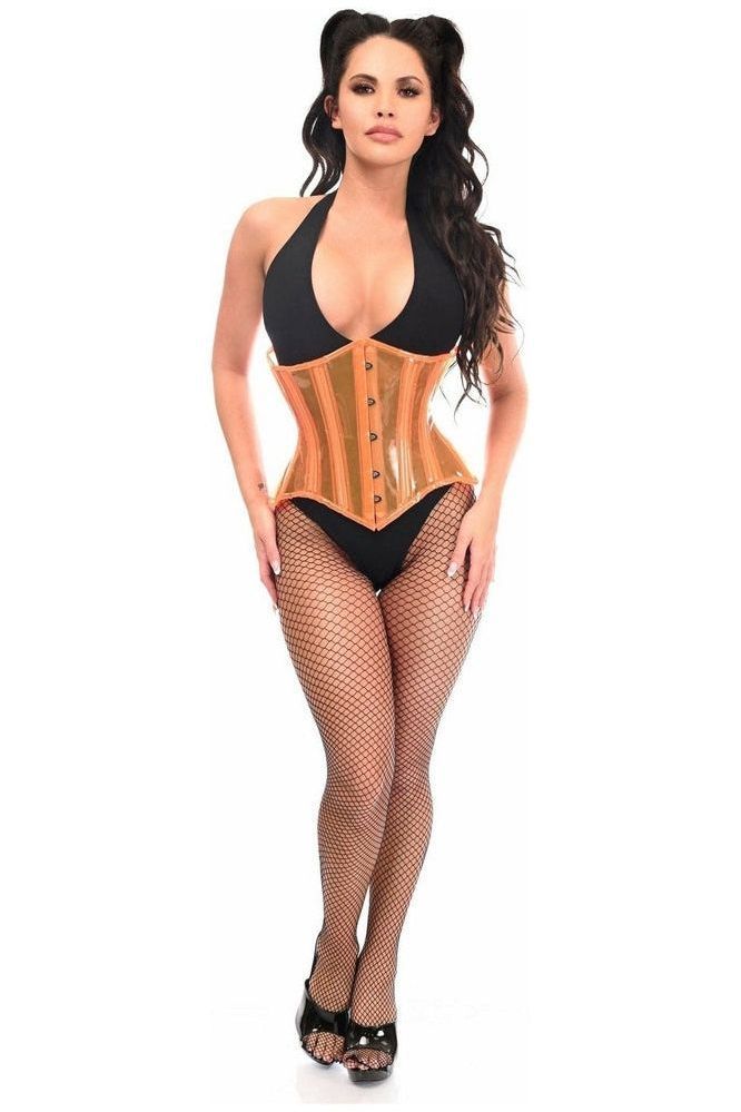 Lavish Orange Clear Curvy Underbust Waist Cincher Corset - Daisy Corsets
