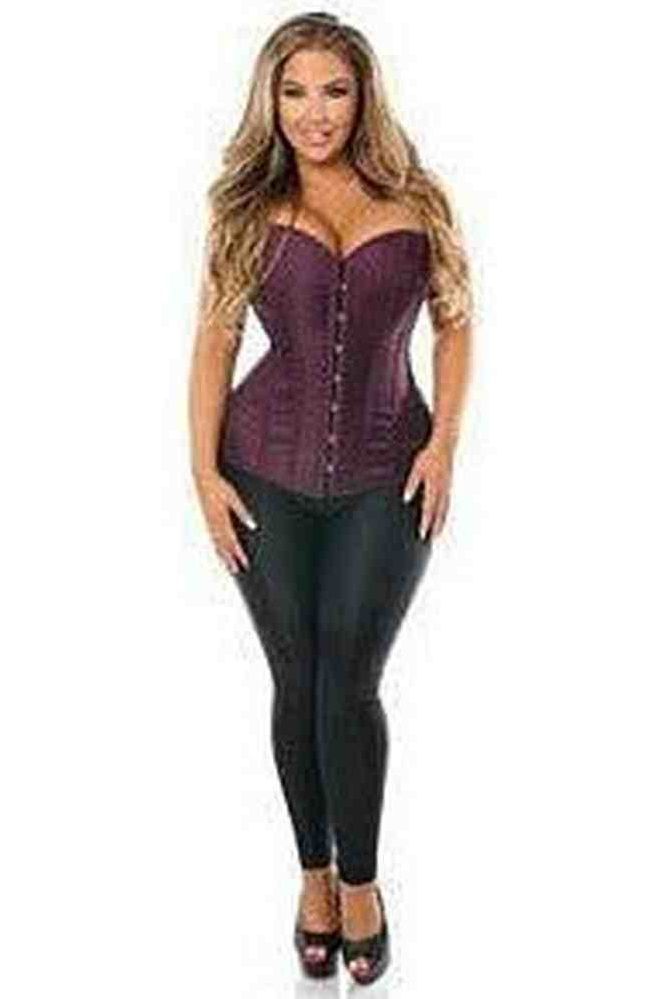 Lavish Plum Brocade Corset - Daisy Corsets