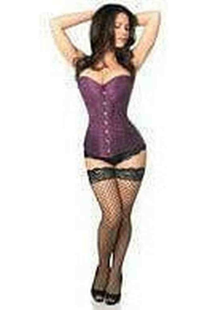Lavish Plum Brocade Corset - Daisy Corsets
