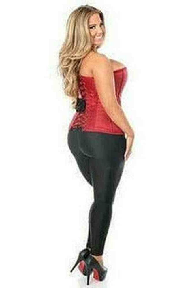 Lavish Wine Brocade Corset - Daisy Corsets