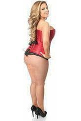 Lavish Wine Brocade Corset - Daisy Corsets