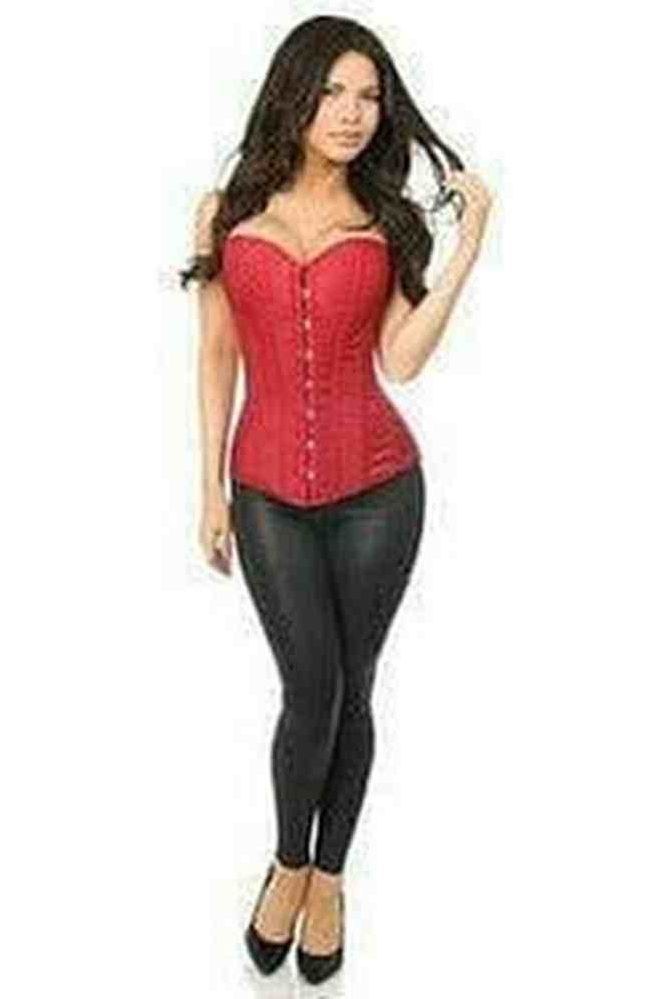 Lavish Wine Brocade Corset - Daisy Corsets