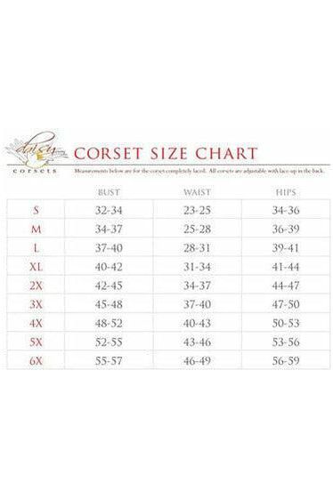 Top Drawer Black Fishnet Double Steel Boned Curvy Cut Waist Cincher Corset - Daisy Corsets