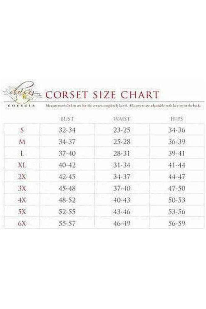 Top Drawer Dark Green Brocade Steel Boned Corset w/Clasp Closure - Daisy Corsets
