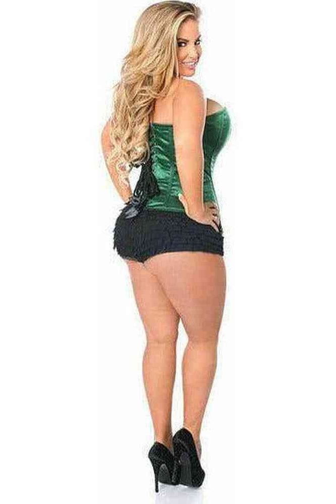 Top Drawer Dark Green Satin Steel Boned Corset - Daisy Corsets