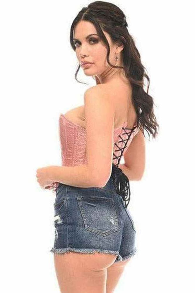 Top Drawer Dusty Rose Brocade Steel Boned Corset - Daisy Corsets