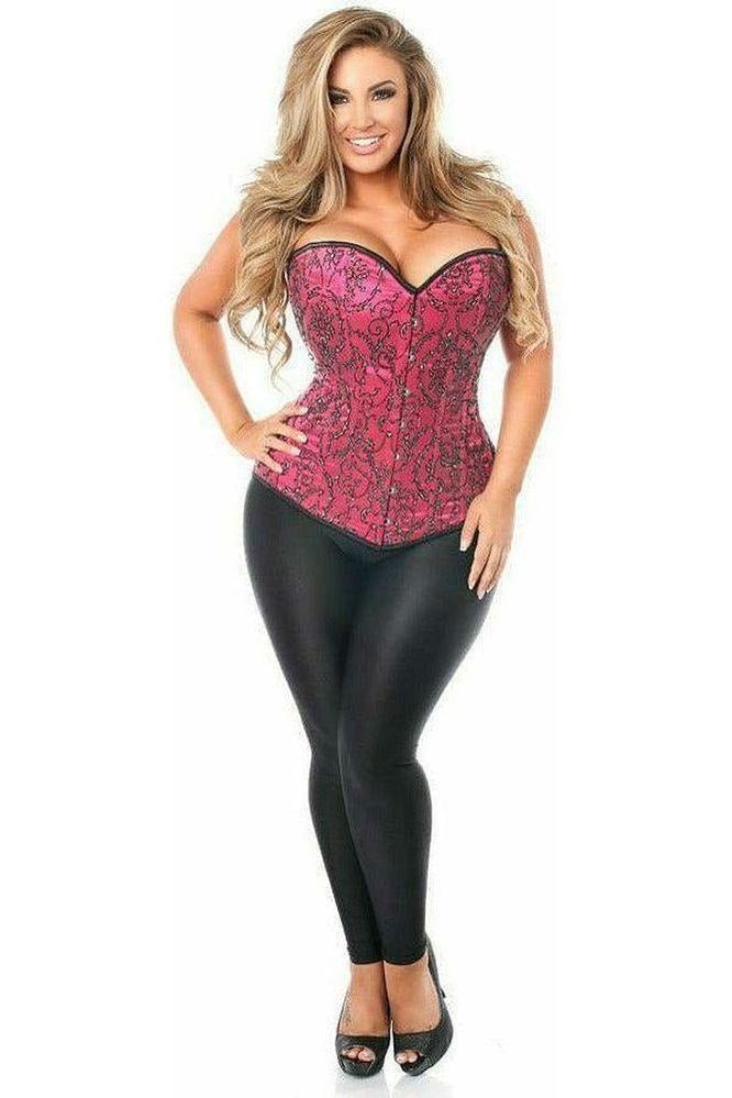 Top Drawer Elegant Fuchsia Embroidered Steel Boned Corset - Daisy Corsets