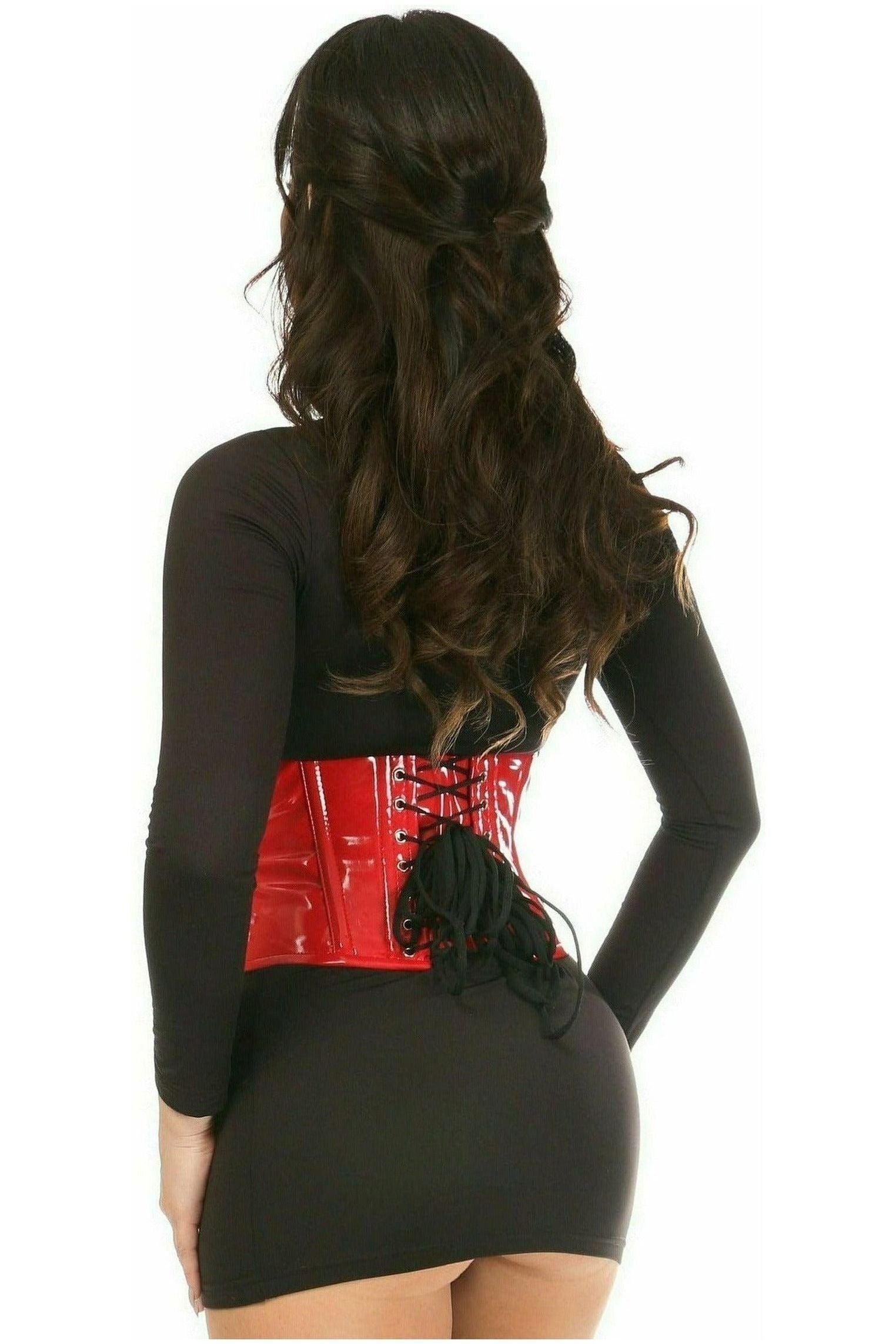 Top Drawer Red Patent Steel Boned Mini Cincher - Daisy Corsets