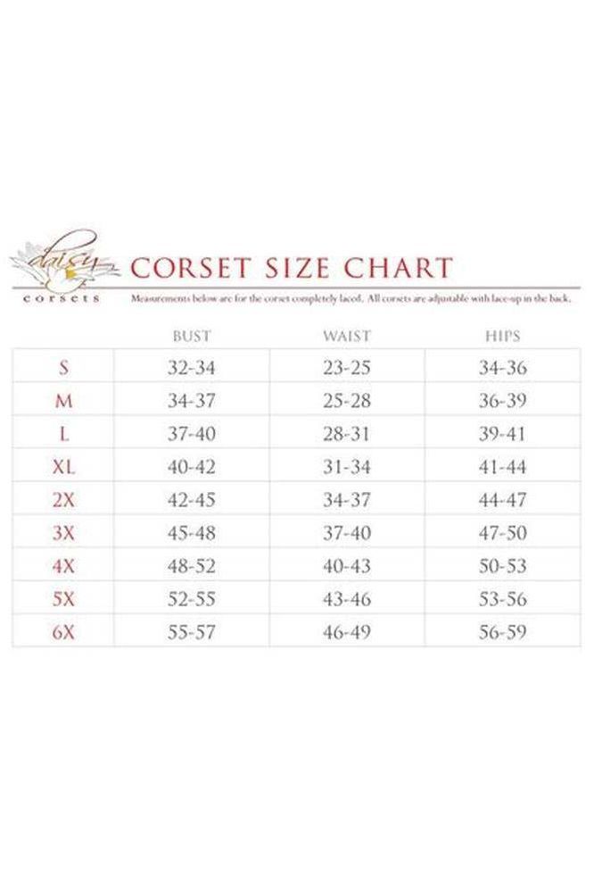 Top Drawer Steel Boned Light Blue Denim Plunge Neckline Overbust Corset - Daisy Corsets