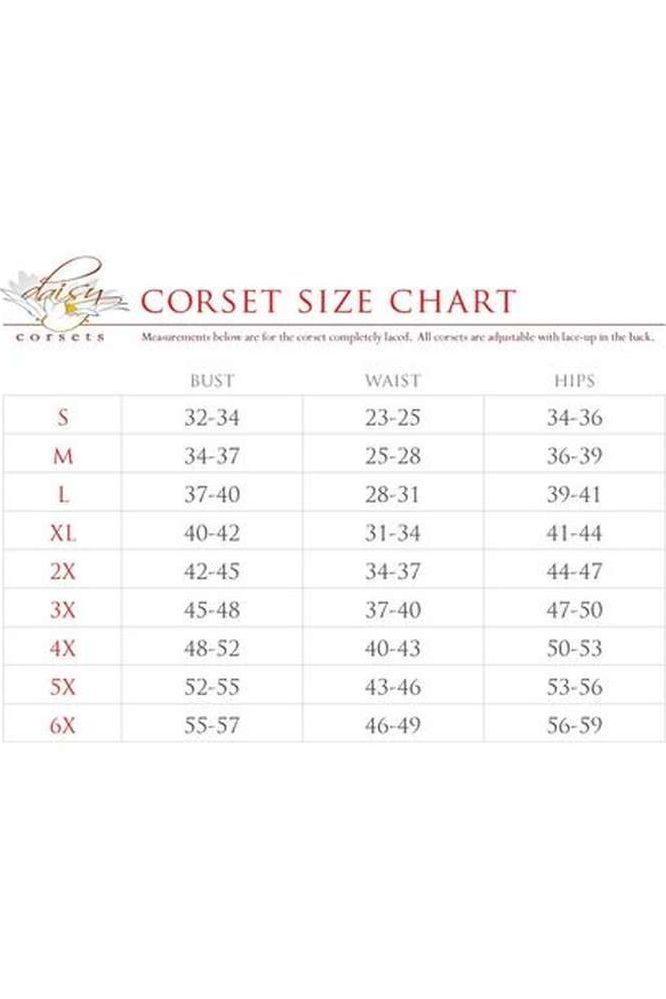 Top Drawer Steel Boned Sheer Underwire Waist Cincher w/Fringe - Daisy Corsets