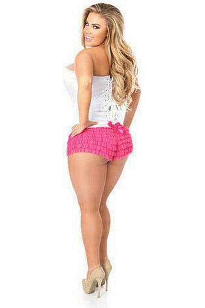 Top Drawer White Satin Steel Boned Corset - Daisy Corsets