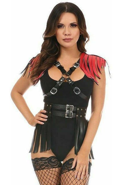 Vegan Leather Body Harness w/Fringe - Daisy Corsets